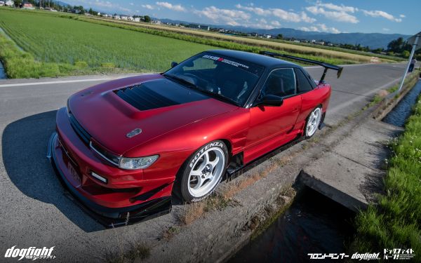 Rote Autos,Sportwagen,Japanische Autos,Japan,Nissan Silvia S13,Bodykit