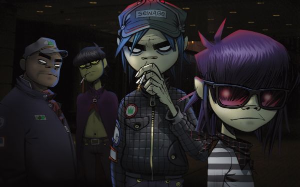 mørke,plads,briller,bånd,Gorillaz,fedt nok