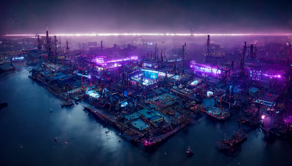 kunstverk,Midjourney AI,AI generated,by,cyberpunk,neon