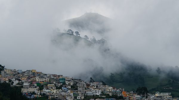 霧,山脈,白