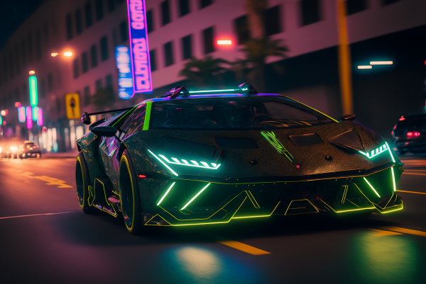 ai art,auto,auto sportiva,cyberpunk,futuristico,strada