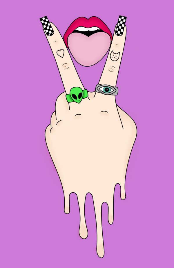 illustration,digital art,women,simple background,hands,eyes