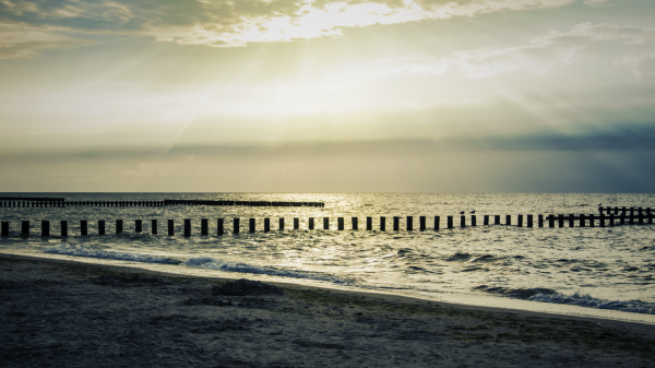 sunlight, sunset, sea, shore, sand, bay