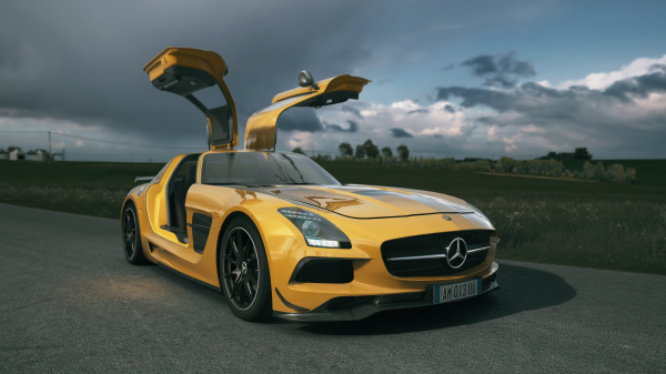 Mercedes Benz,Mercedes Benz SLS AMG,bil,assetto Corsa,Assetto Corsa Competizione,Video Game Art