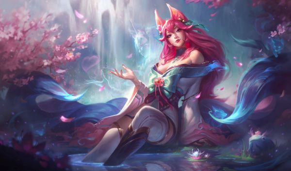 spirit blossom,Ahri League of Legends,League of Legends,Riot Games,Ahri