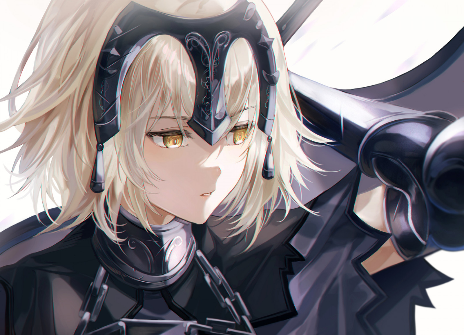 anime, anime girls, Fate Series, Fate Grand Order, Jeanne Alter Fate Grand Order, Avenger, short hair, white hair, artwork, digital art, fan art