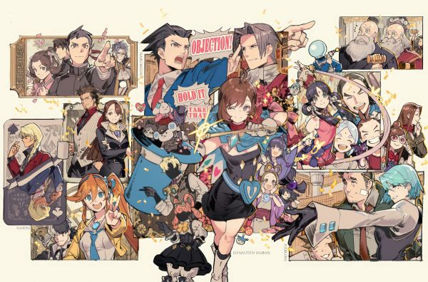 ace attorney,พื้นหลังที่เรียบง่าย,งานศิลปะ