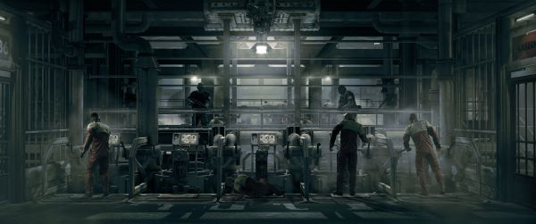 Wolfenstein Orde Baru,kegelapan,Video game,pabrik,screenshot,permainan pc