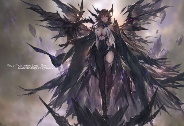 femei,Pixiv Fantasia,fete anime,anime,fată fantezie,brunetă