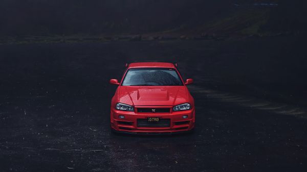 Nissan Skyline R34,Nissan Skyline,merah,Nissan