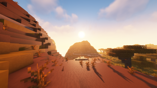 Minecraft,ComplementaryShaders v4 7 1,Badlands természet,napfény