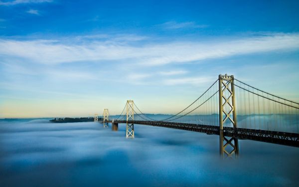 Bay Bridge,San Fransisco,California,Amerika Serikat,oakland,kabut