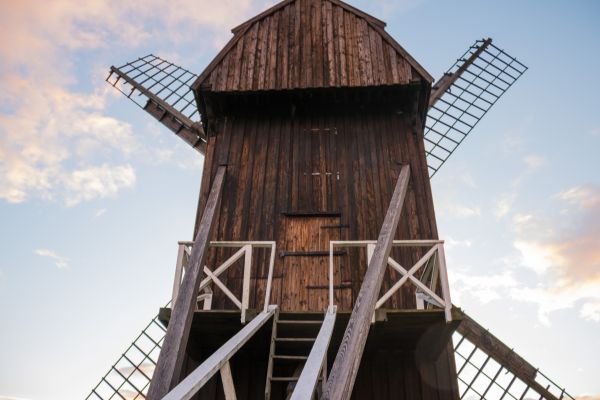 paisaje,puesta de sol,edificio,cielo,molino,torre