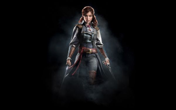 computerspil,Elise Assassins Creed Unity,Assassins Creed Unity,sværd,pistol,mørke