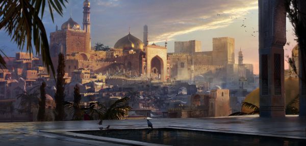 landscape,city,artwork,palace,oriental,Arabian