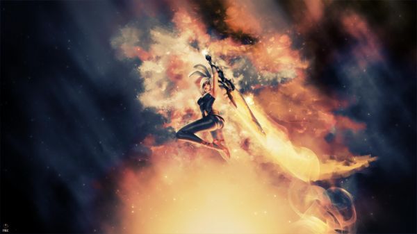 sunlight,space,League of Legends,fire,explosion,light