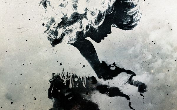 femmes,Monochrome,abstrait,ouvrages d'art,illustration,eau