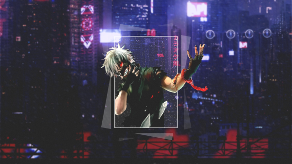 nat,Tokyo,Tokyo Ghoul,Kaneki Ken,rød,mørk