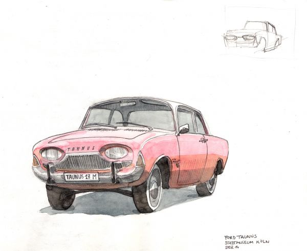 auto,voiture,crayon,aquarelle,aquarelle,Oldtimer