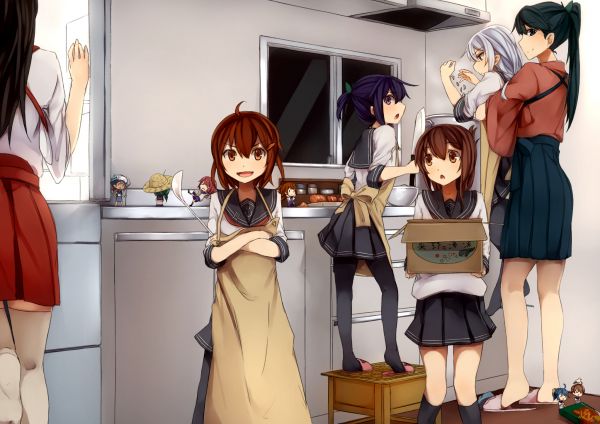 Inazuma KanColle,Ikazuchi KanColle,Hibiki KanColle,Akatsuki KanColle,Kantai Collection,къса коса