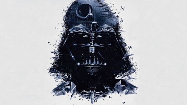 tekening, zwart, illustratie, Star Wars, sneeuw, winter