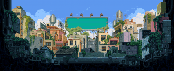 Steam software,pixel art,Valve Corporation,building,billboards,air conditioning