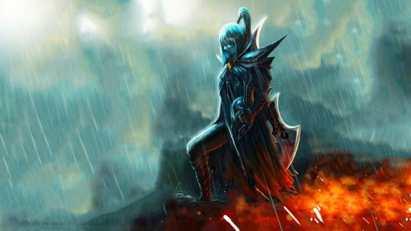 dota,assassin fantôme,1920x1080 px,pluie,guerrier