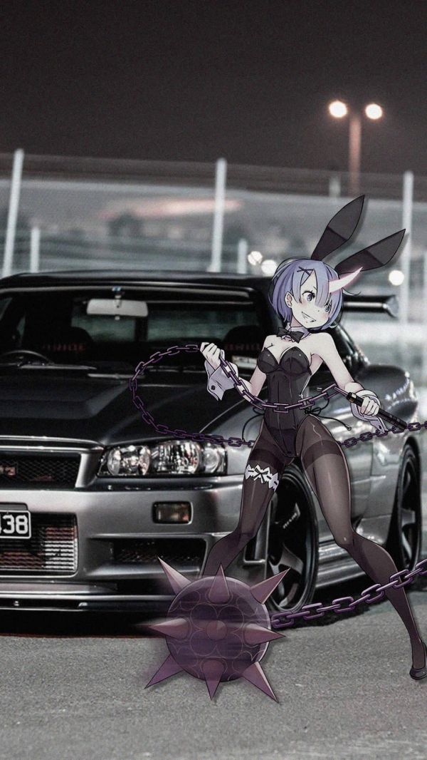 Nissan Skyline R34,รถยนต์ญี่ปุ่น,สาวอะนิเมะ,Rem Re Zero