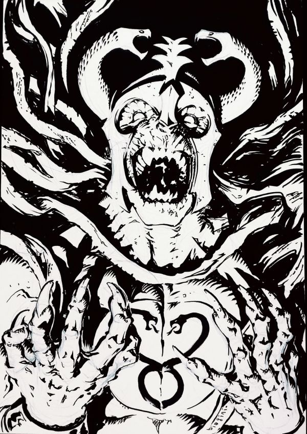 ThunderCats,Mumm ra,Francesco biagini,vertical,monochrome,drawing