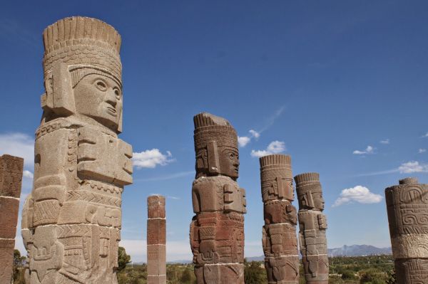 temple,building,column,statue,Mexico,Monolith