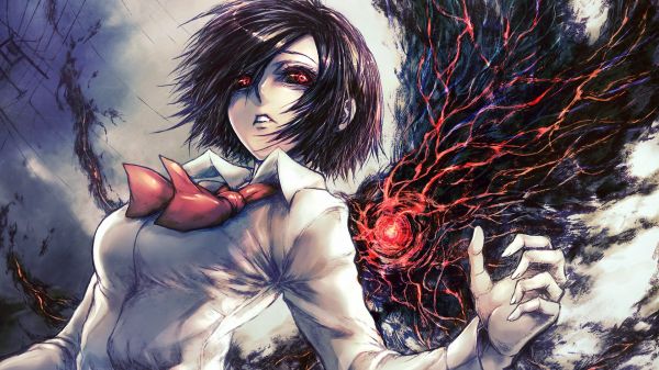 illustration, anime, anime girls, Tokyo Ghoul, Kirishima Touka, comics