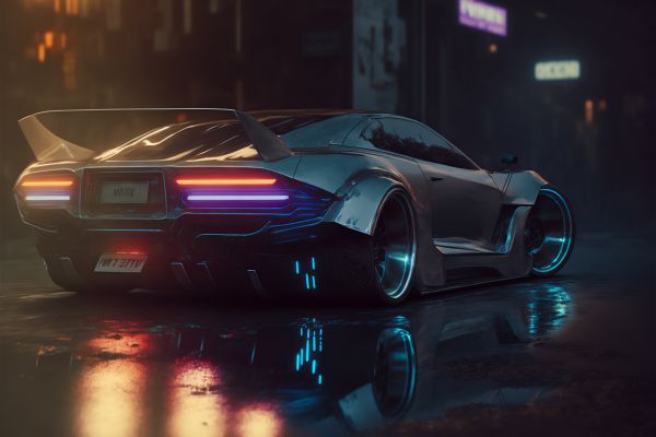 ai art,cyberpunk,strada,auto sportiva