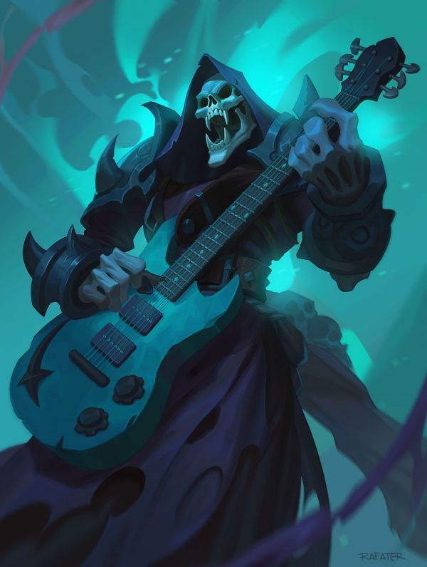 musikk,gitar,Grim Reaper,hodeskalle,fangs,tegning