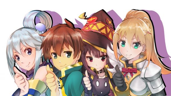 1920x1080 px,Aqua KonoSuba,tma KonoSuba,Kono Subarashii Sekaie ňu Shukufuku wo,Megumin,Sat Kazuma Kono Subarashii Sekaie ňu Shukufuku wo