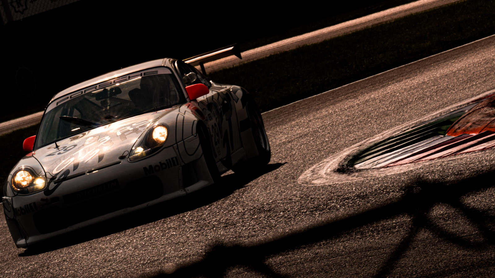 Porsche 911 GT3 RS, race cars, Headlights