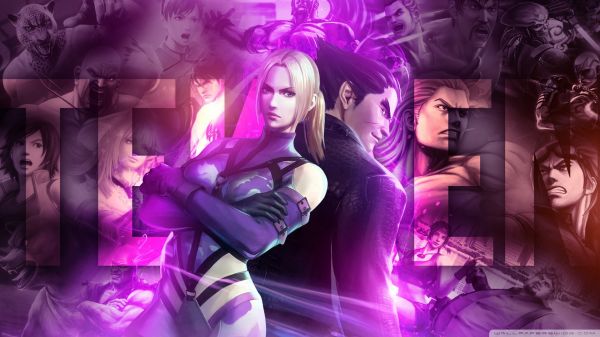 videogiochi,bionda,anime,viola,Tekken,capelli scuri