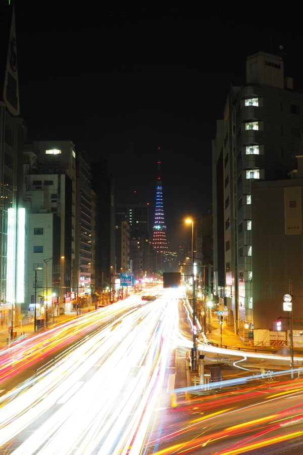 japan, stad, gata, stadsbild, natt, gatubelysningen