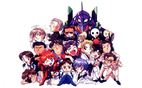 anime,Neon Genesis Evangelion,Asuka Langley Soryu,Ayanami Rei,Ikari Shinji,illustratie