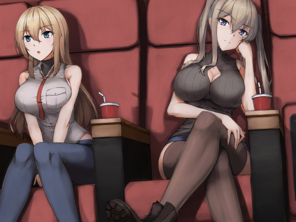 anime,animeflickor,Kantai Collection,Graf Zeppelin KanColle,Bismarck KanColle,twintails