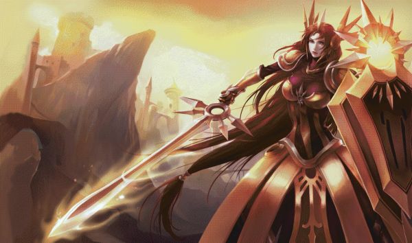 computerspil, anime, Liga af legender, Leona League of Legends, illustration, Person