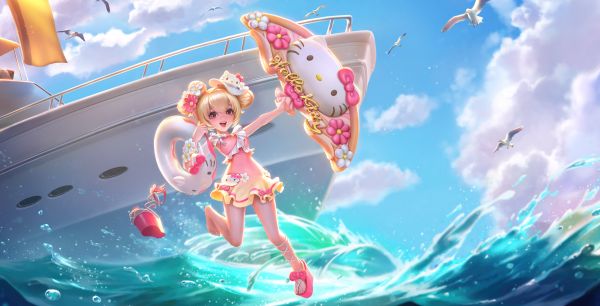 Hello Kitty,Honor of Kings,summer,skirt,swimwear,legs