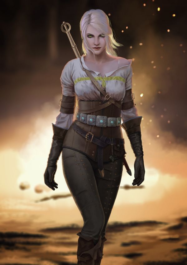 фен арт,дигитална живопис,Cirilla Фиона Елен Riannon,Cirilla,Ciri,В Witcher 3 див лов