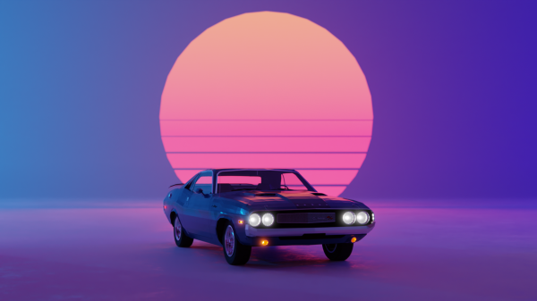 닷지 챌린저,다지,차,Retrowave,Retro Wave,일몰