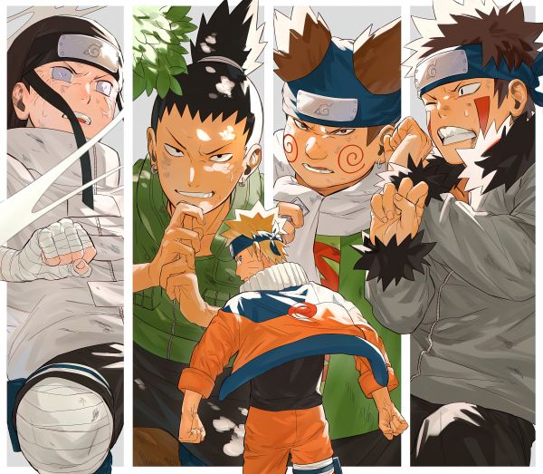 Anime naruto,Uzumaki Naruto,Hyuuga Neji,Nara Shikamaru,Akimichi Ch ji,Inuzuka Kiba