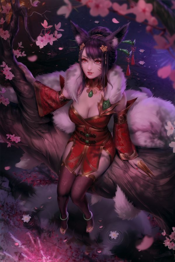 AHRI League of Legends,Λεγεώνα των Θρύλων,βιντεοπαιχνίδια,χαρακτήρες βιντεοπαιχνιδιών,κορίτσια video game,αλεπού κορίτσι