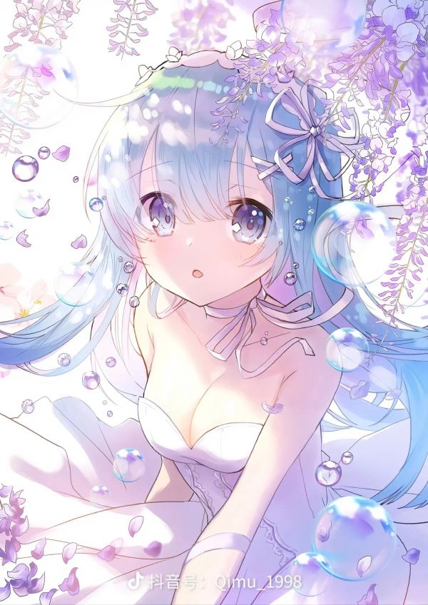 Re Zero Kara Hajimeru Isekai Seikatsu,olhos azuis,cabelo azul,Rem Re Zero,Meninas anime