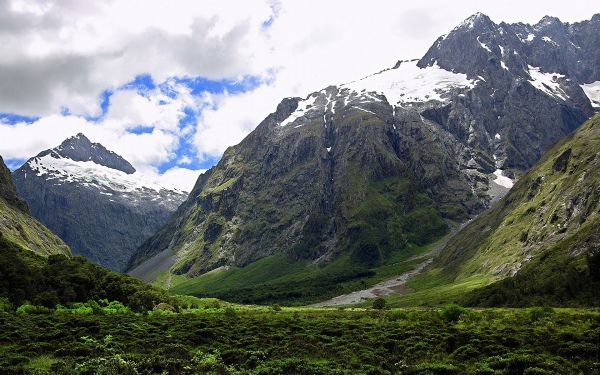 krajobraz, wzgórze, jezioro, Natura, śnieg, fiord