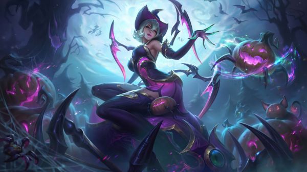 Elise League of Legends,League of Legends,heks,tovenares,Halloween,pompoen