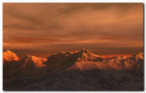 Sonnenuntergang, Himmel, Landschaft, Berge, Schnee, Wolken