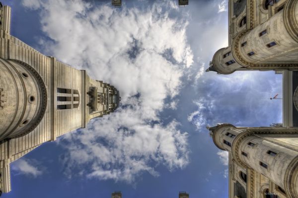 veľkomesto, panorámu mesta, architektúra, starý, pouličné, voda